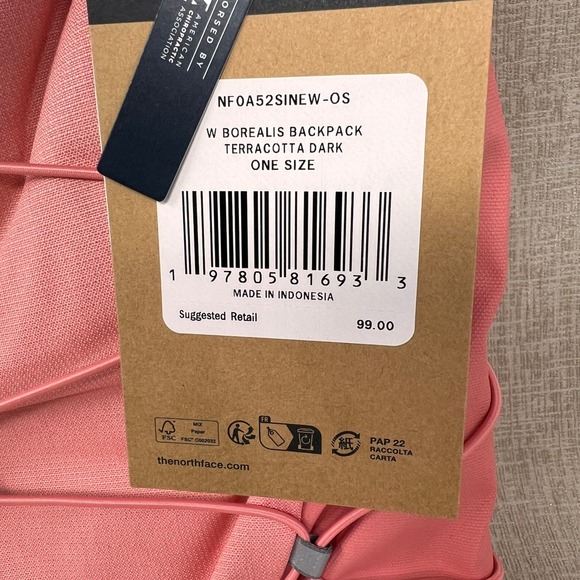 The North Face Borealis Backpack Women 27L Terra Cotta Pink Padded Laptop NWT - Picture 4 of 5
